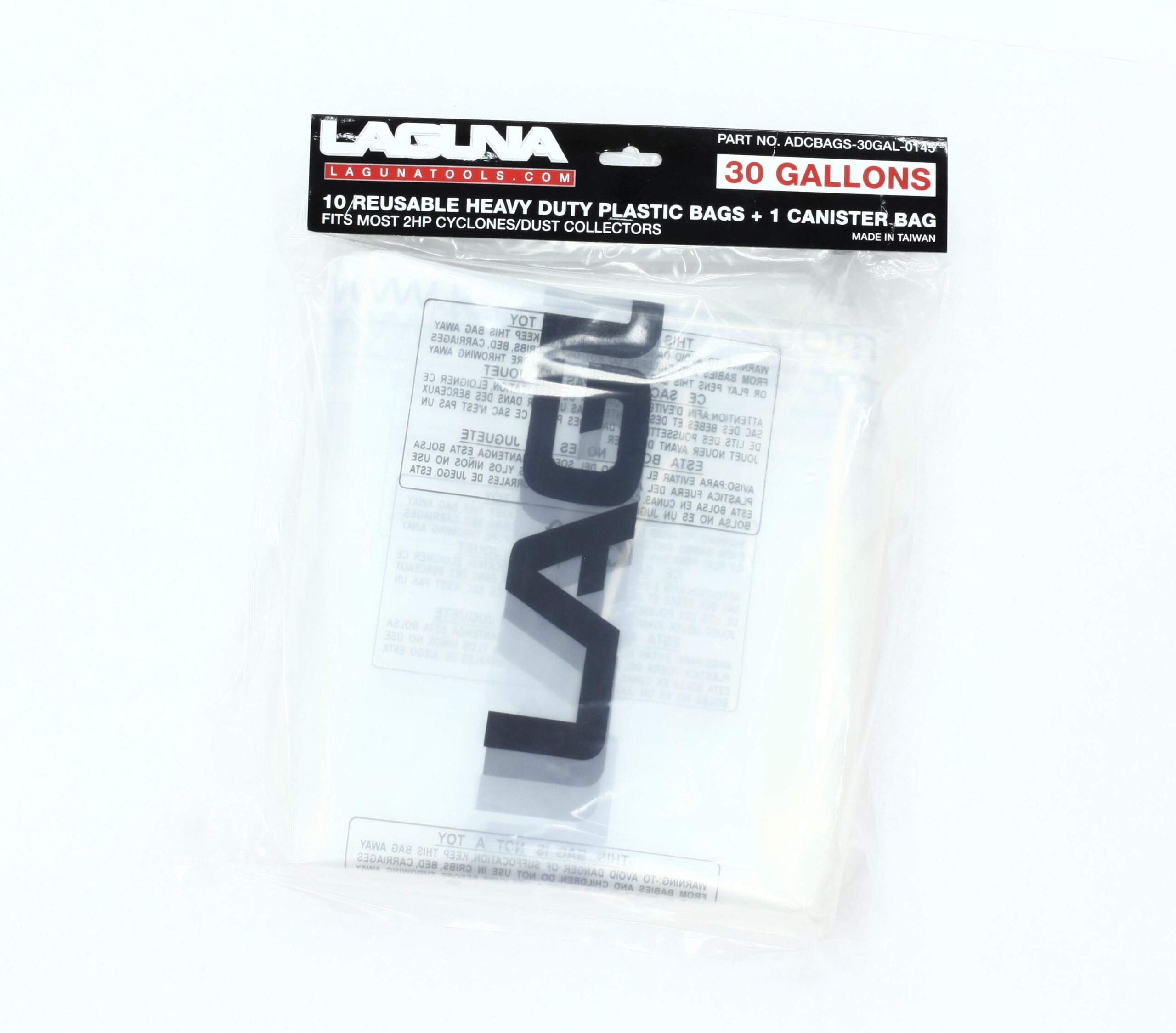 ADCBAGS-30GAL-0145_Dust20Collector20Bags-01 30 Gallon Reusable Heavy Duty Plastic Bags for Pre-2016 Laguna Cyclones - Image 1