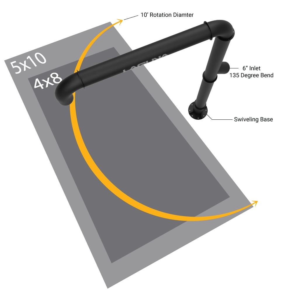 Swiveling Overhead Dust Collection Arm 6'' - Image 1