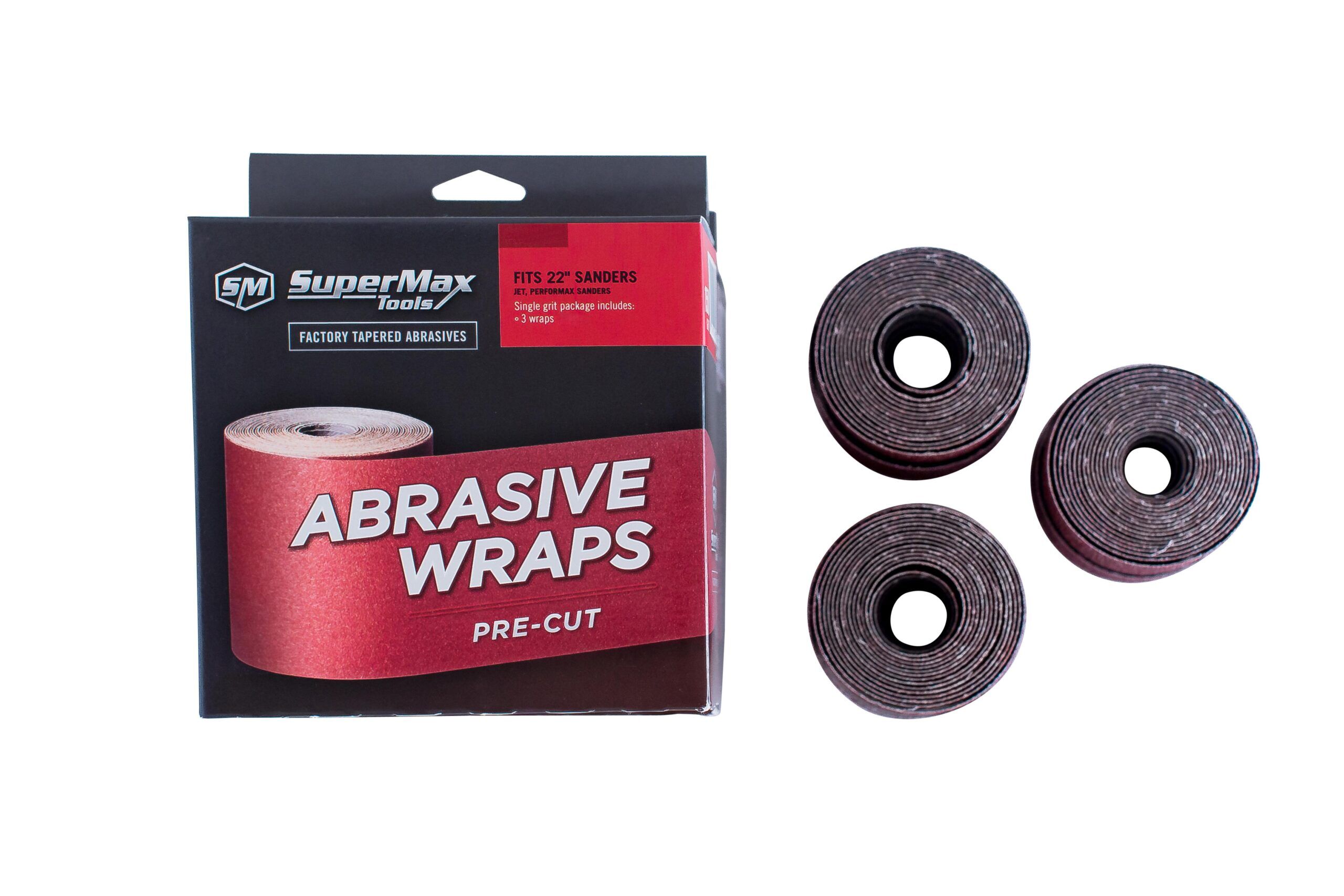 SUPMX-60-4080_Abrasive20Wraps-01 80 Grit: 22" Drum Sander (3-wraps per box) - Image 1