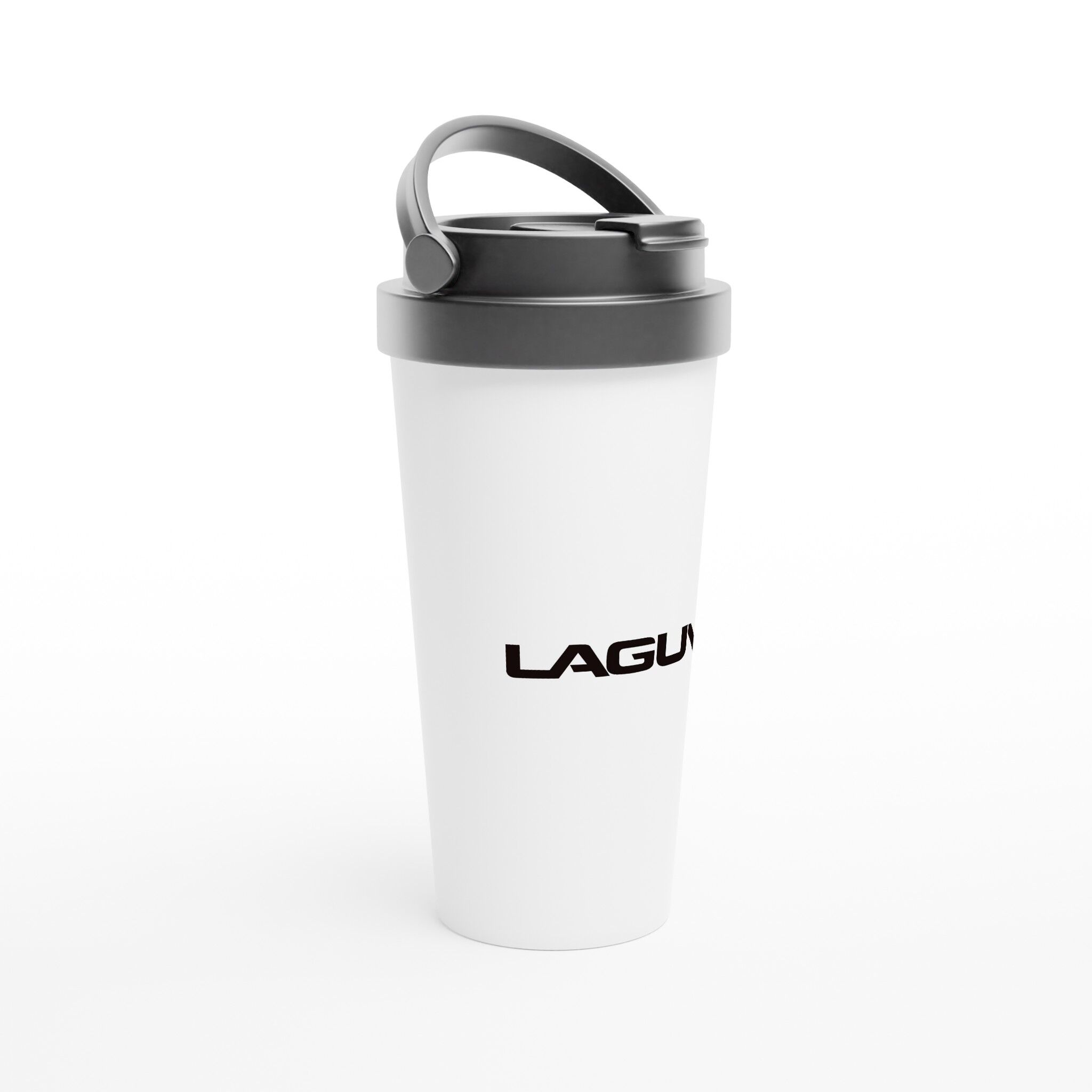 White 15oz Stainless Steel Travel Mug - Image 1